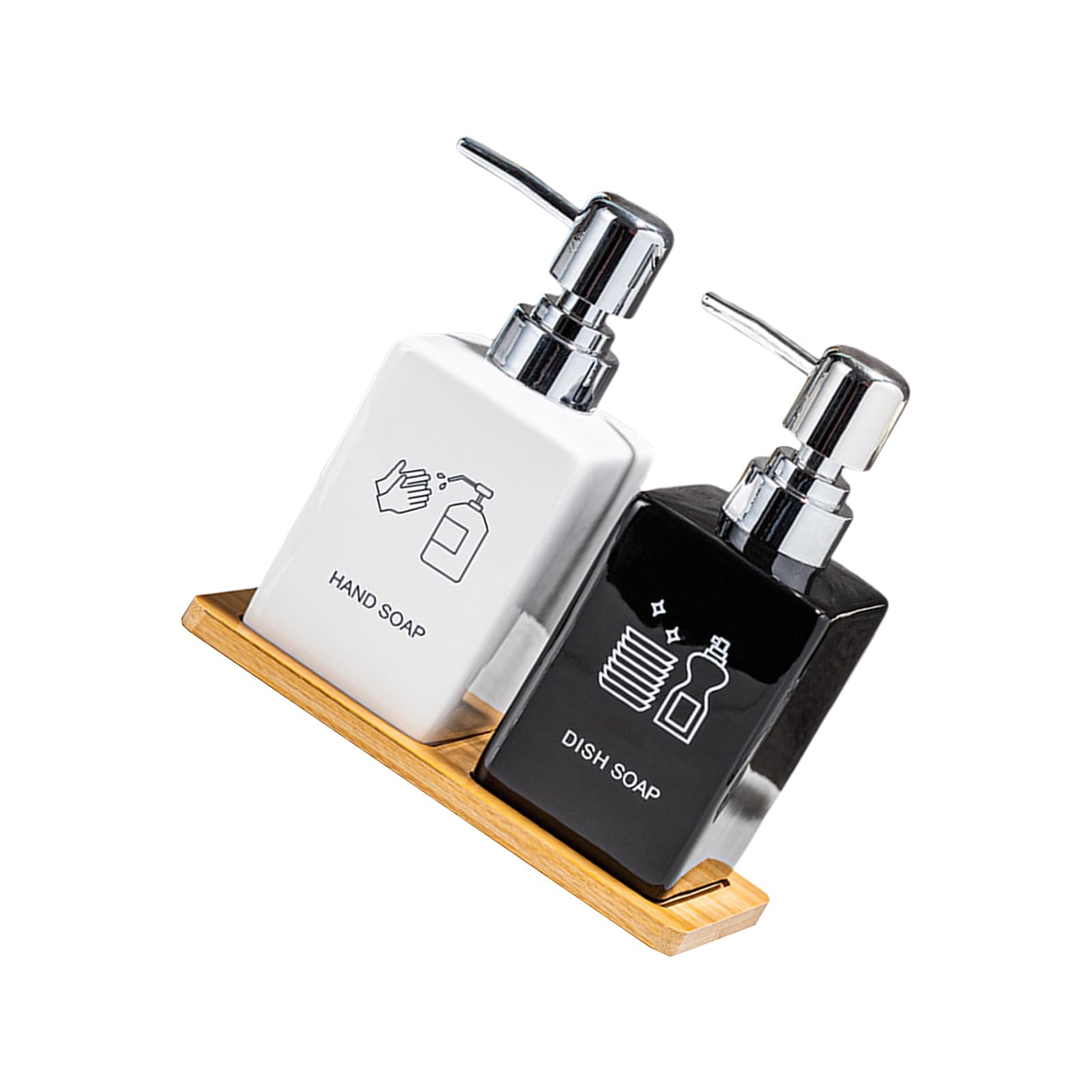 Ceramic Press Operated Dispenser Bottle Hygienic Design for Liquid Storage Bathroom Essential Shampoo Conditioner Lotion Ceramic Dispenser Bottle for Toiletries