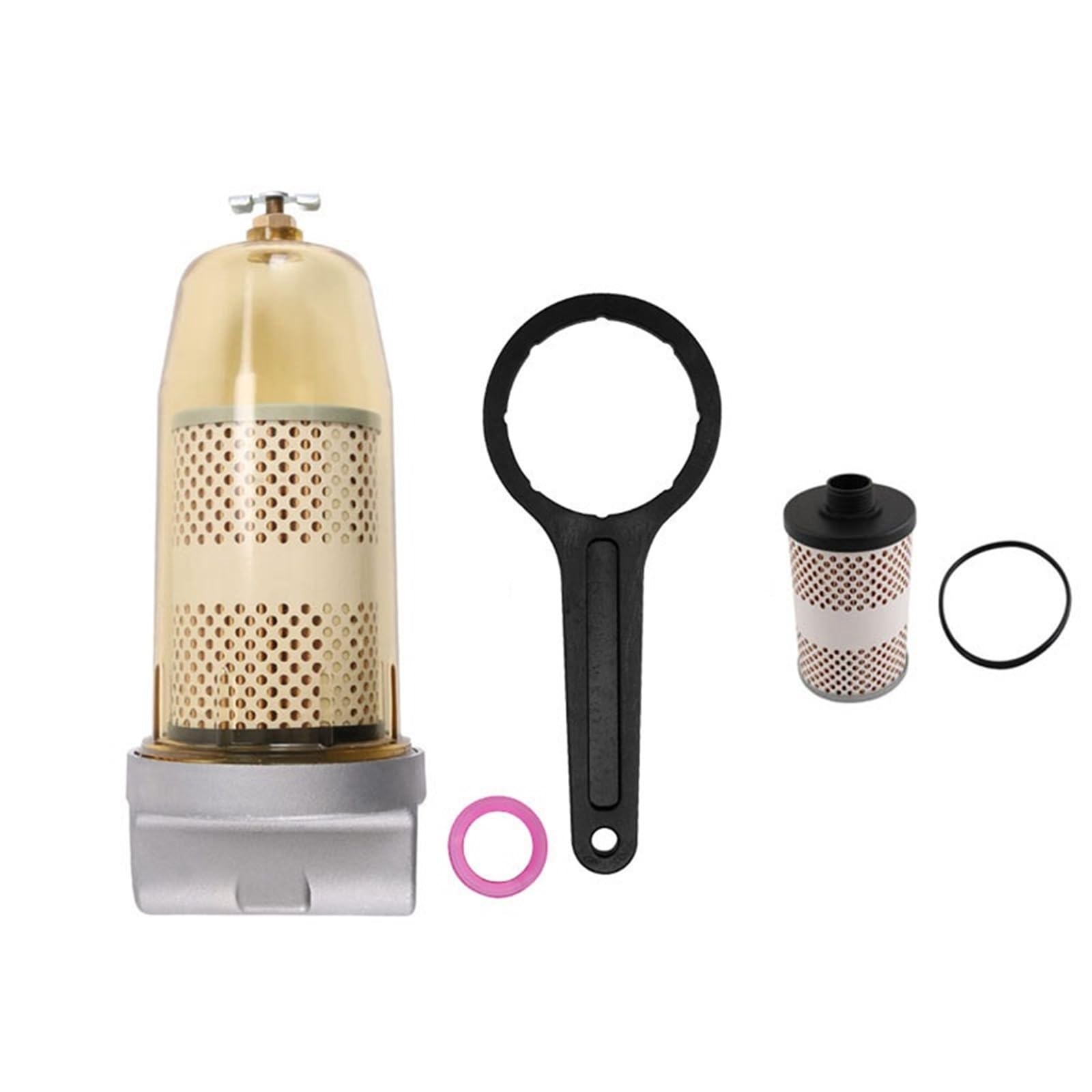 Conjunto de Filtro de Tanque de Combustible 496, Separador de Agua y diésel de Repuesto, 30 micras máx., 25 GPM, 150 PSI, con 2 filtros.