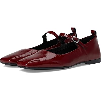 Vagabond Shoemakers Delia Patent Leather Mary Jane Flat dark red