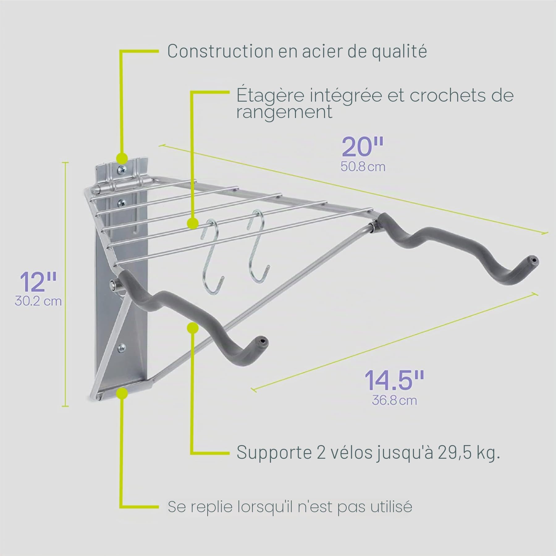 Delta Pablo Porte-vélos avec étagère pour 2 vélos