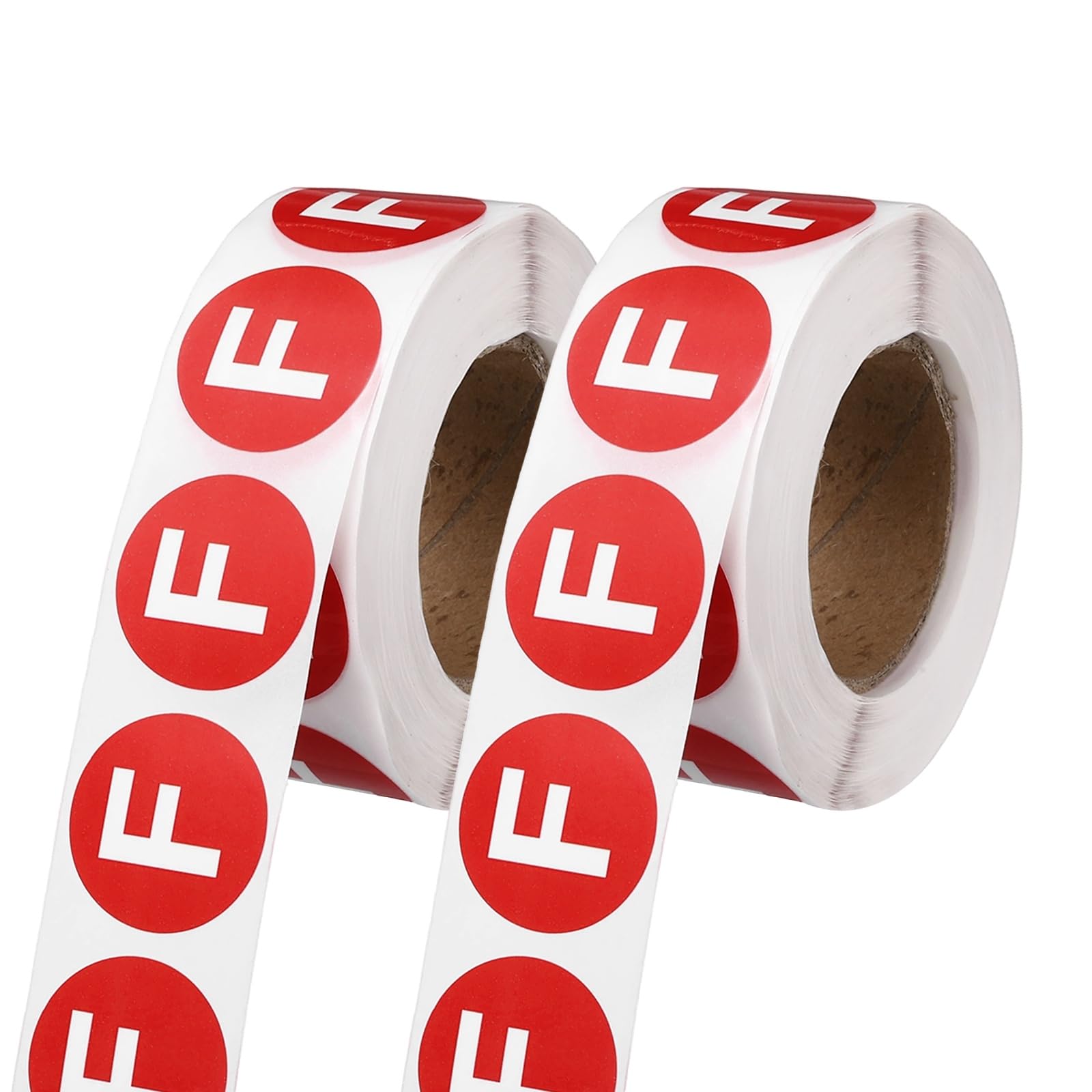 PATIKIL 1" Letter Stickers, 1200Pcs Alphabet Stickers Letter F Round Labels Small Vinyl Self Adhesive Label Circle Decals 2 Roll Capital Initial for Office Home Organize Inventory, Red