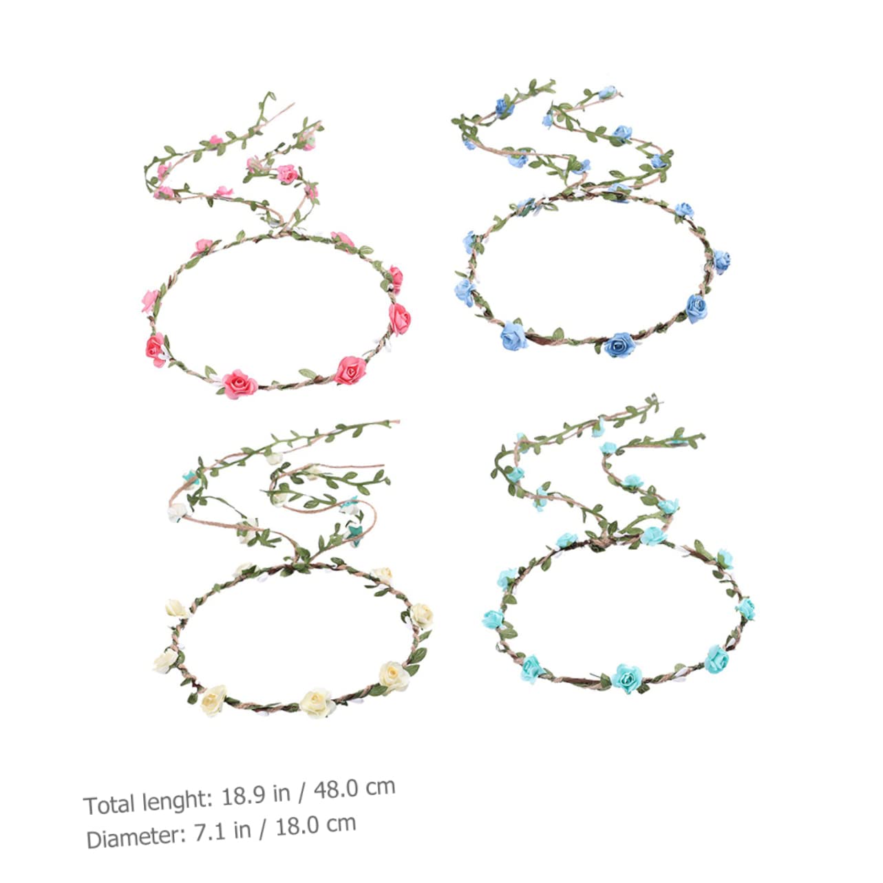 Beavorty 12 Piezas Diadema De Flores Rosas Guirnalda De Flores Flor De Cabeza De Puerta De Flores Artificial para Pared Tocado De Novia Viajar Las Flores Cabeza De Flor Paño