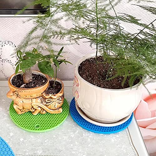 4er Set Silikon-Untersetzer, Runde Waben Silikon Topfuntersetzer, Topf Untersetzer Hitzebeständigerung rutschfest für Küche Kochen und Essen