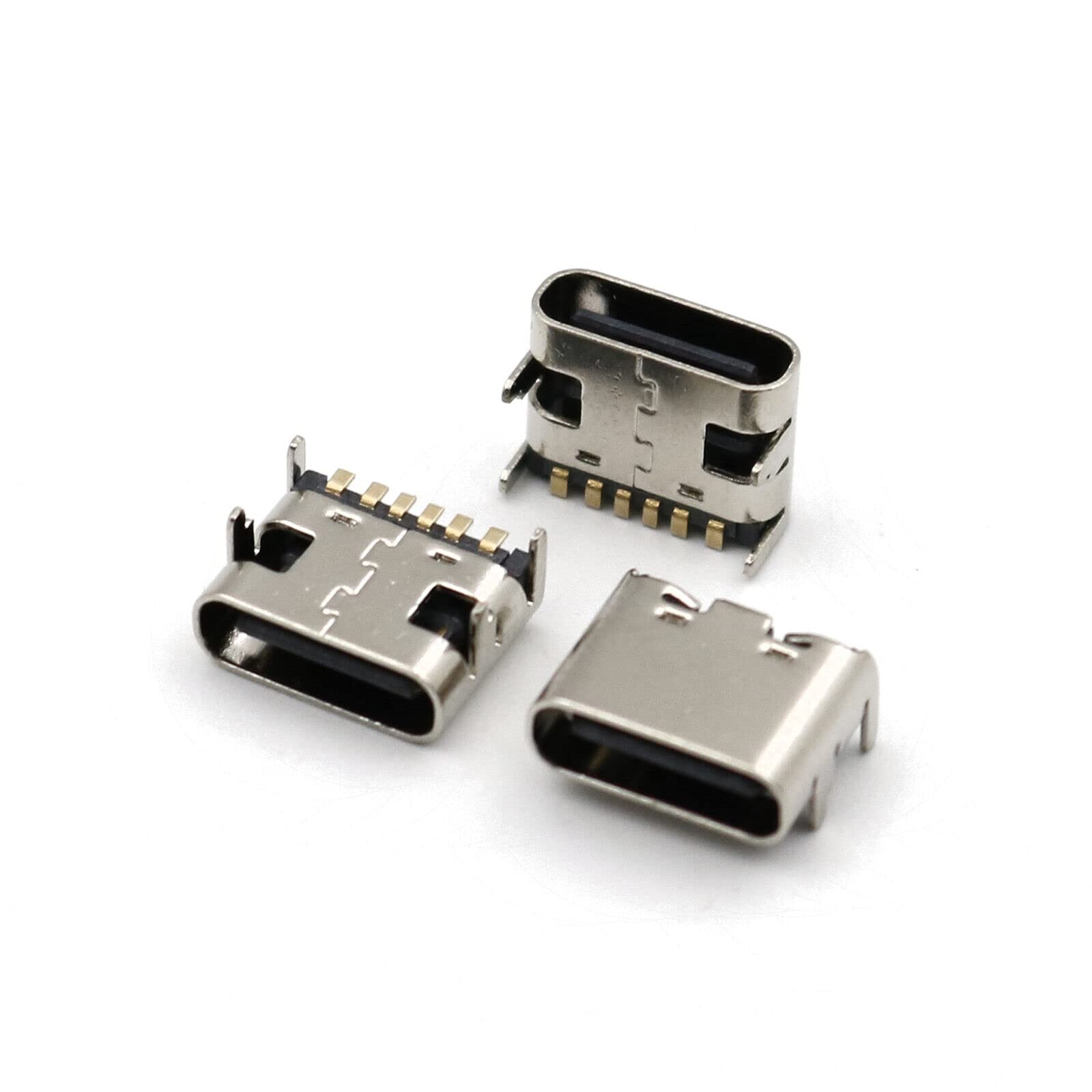 C - Type Female USB Port Plug 6-Pin SMD SMT Jack Solder Connector (Pack of 10)-image-2
