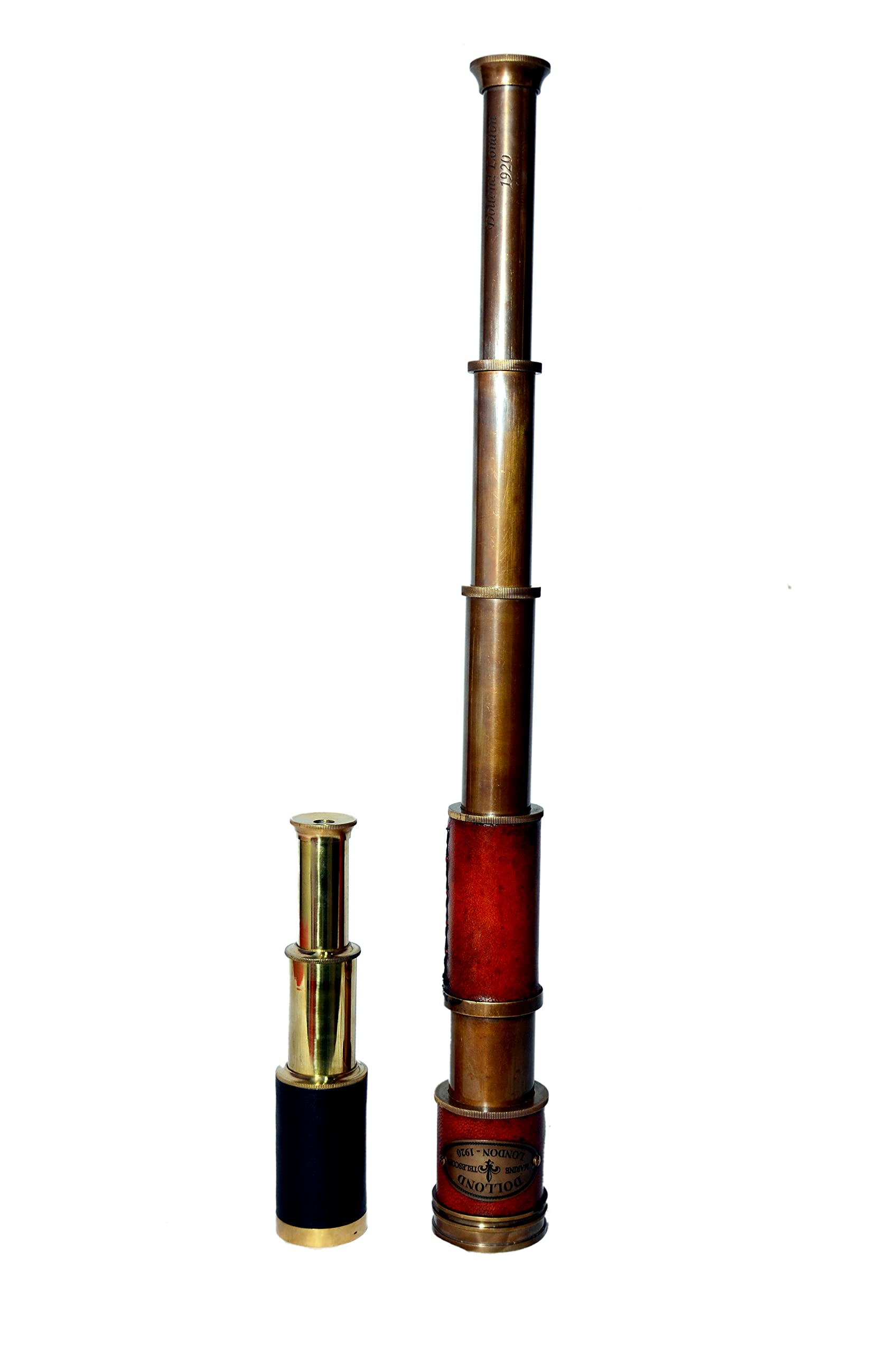 Chaitanya Nautical Handheld Pirate Brass Telescope with Box/Case Sailor Home Decor Pirate Captain Boat Toy Gift (14 inch Dollond)