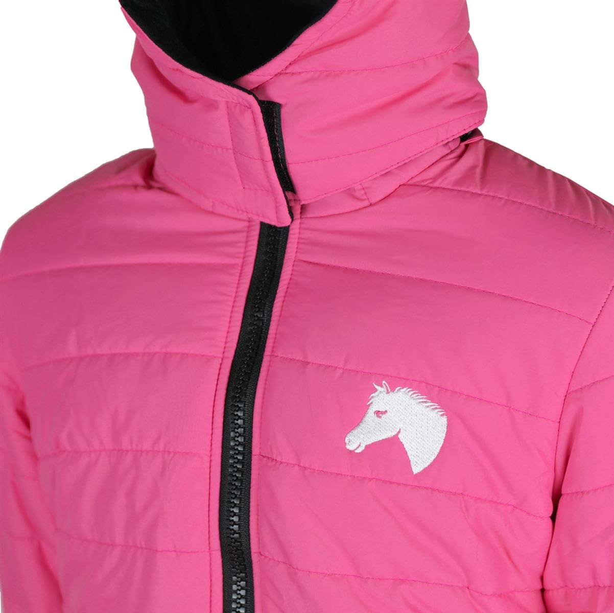 Set da equitazione invernale per bambini, colore rosa, trapuntato, con inserti in silicone, colore: grigio