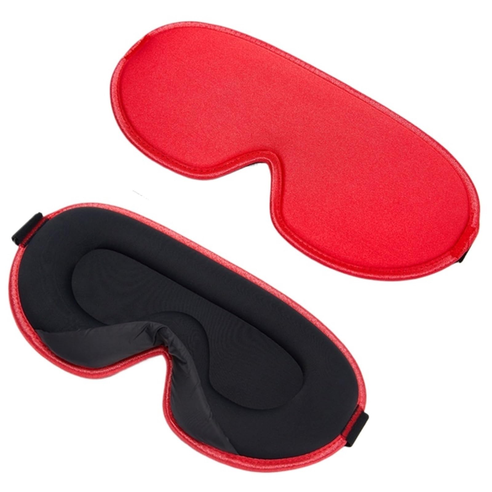 Máscaras para dormir Zero Eye Pressure Blackout pa Máscara de seda for ojos, máscara de seda con espuma viscoelástica 3D for dormir, parches for los ojos for viajes(Red)