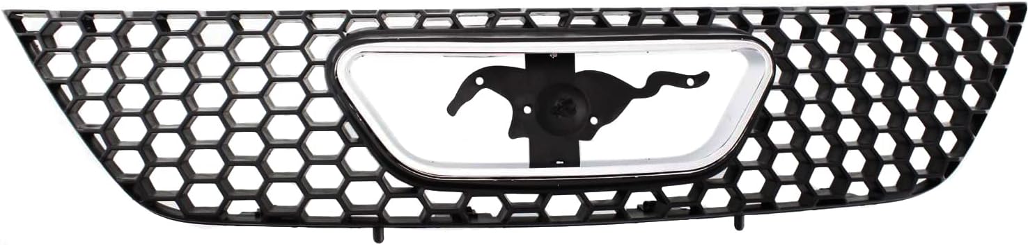 Garage-Pro Grille Assembly Compatible with 1999-2004 Ford Mustang Textured Black Shell and Insert