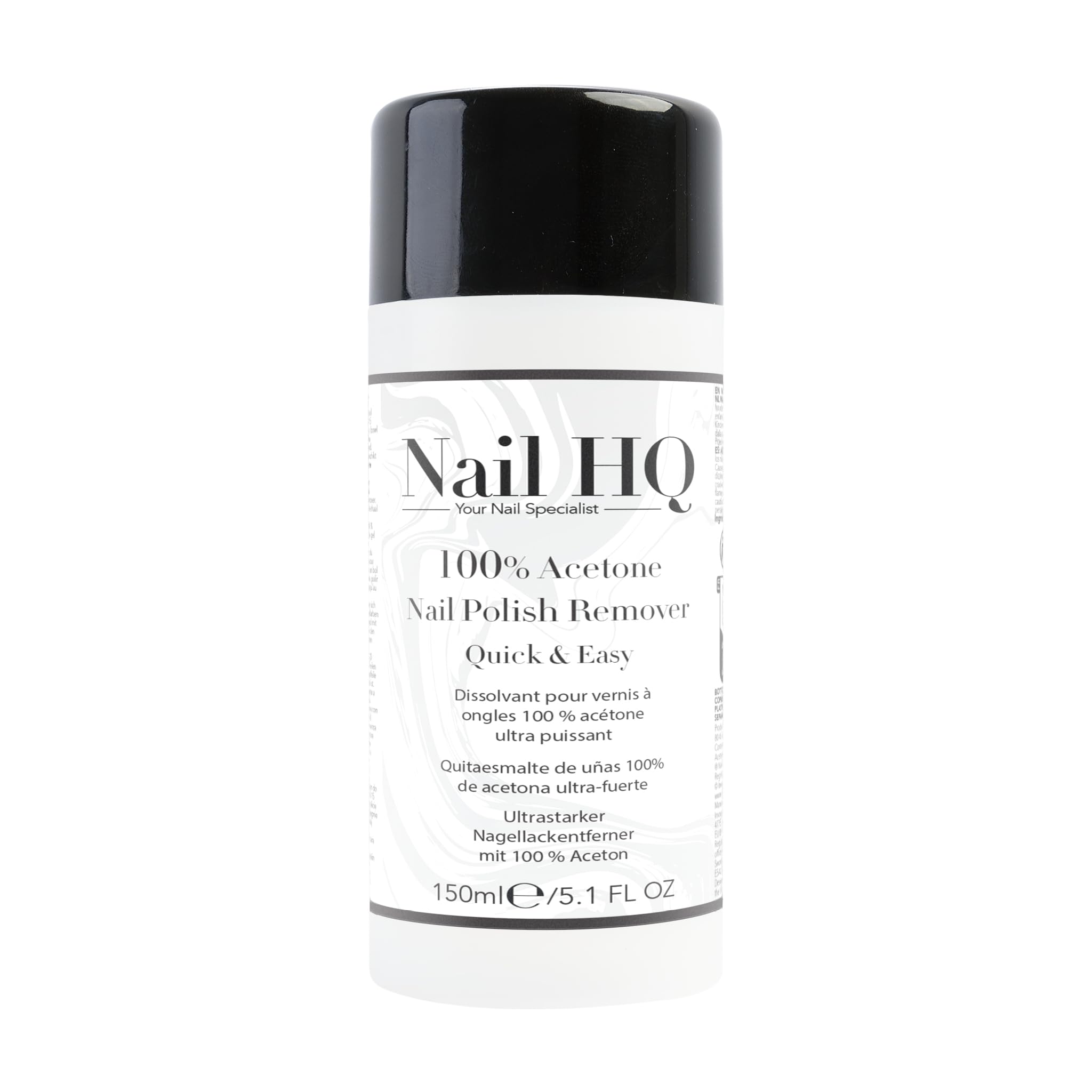 Nail HQ 100% Acetone Nail Polish Remover - 150ml - Express & Easy