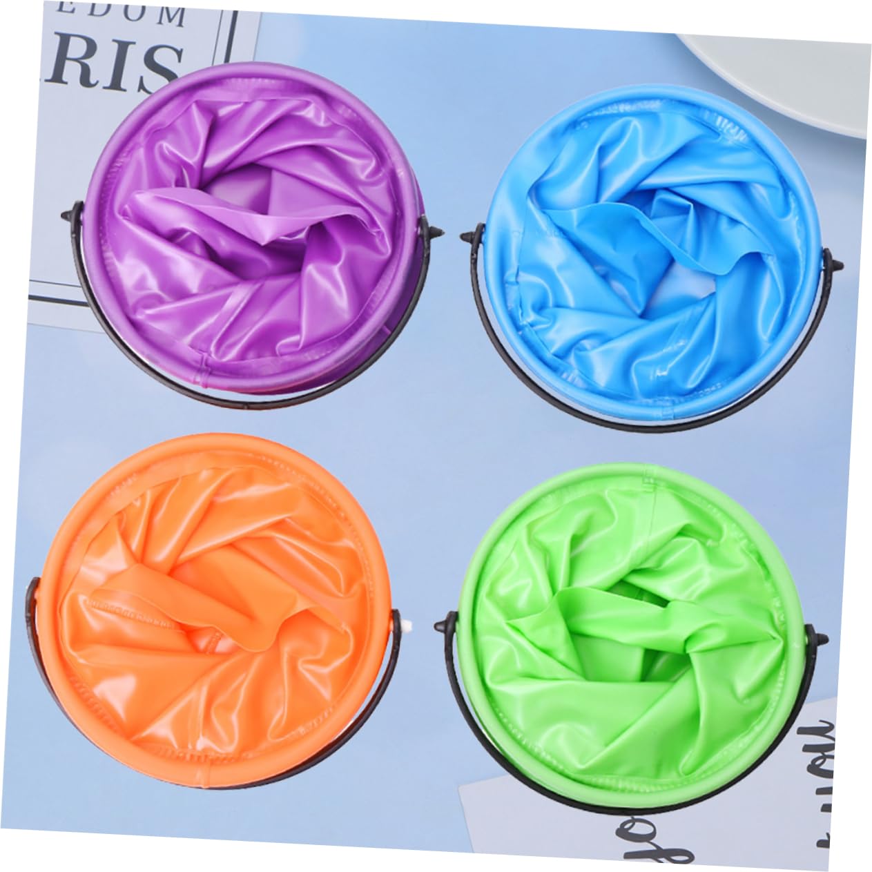 HOMSFOU 2 Set Secchio Pieghevole per Lavaggio Arancione per Pittura E Pulizia Leggero E Facile da Trasportare per Ed Esterno 4 Pezzi*2