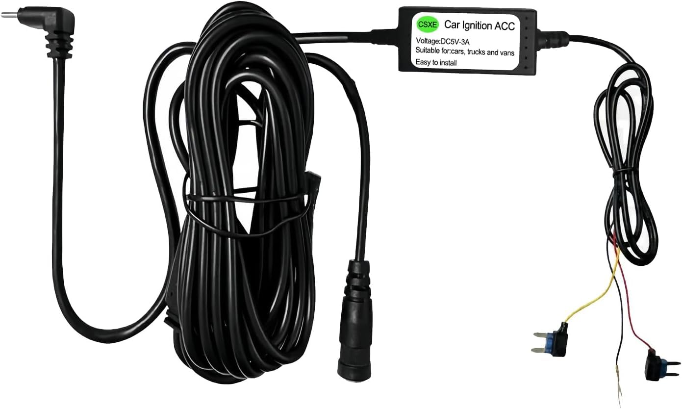 Typ-C-Hardwire-Kit für 3-K-Spiegel-Dashcams, DC 5 V, 3 A, Auto-Armaturenbrett-Step-Down-Kabel, inklusive Sicherungshähnen und Installationswerkzeugen, 3,4 m