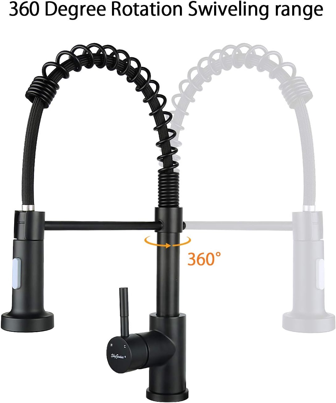 Gеt Sресіаl Prісе Single Handle Pull Down Spring Kitchen Faucet, Stainless Steel Matte Black Kitchen Sink Faucet With Sprayer