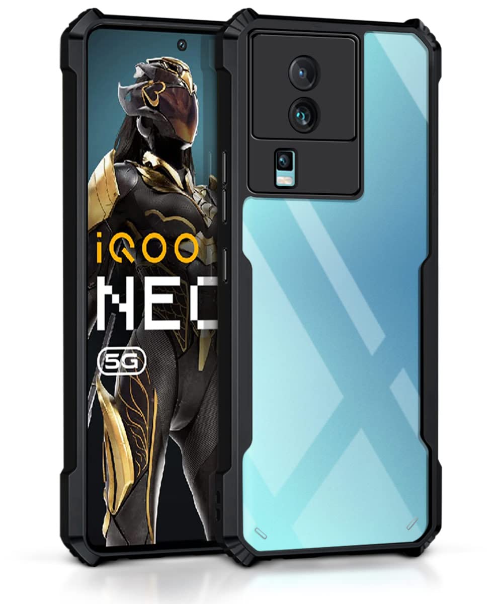 WOW IMAGINE TPU+PC Shock Proof Clear Protective Back Case For Iqoo Neo 7 | Neo 7 Pro 5G - Airedge Technology | 360 Degree Camera Protection | Transparent Hybrid Back Case Mobile Cover - Black (B0BYVD1RQ7) Amazon Price History, Amazon Price Tracker
