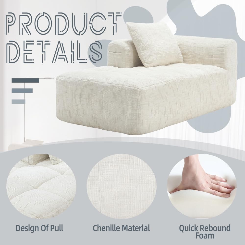 United WE Win Chenille Loveseat Sofa,Minimalist Modular Couches Sleeper for Living Room Bedroom Apartment Lounge