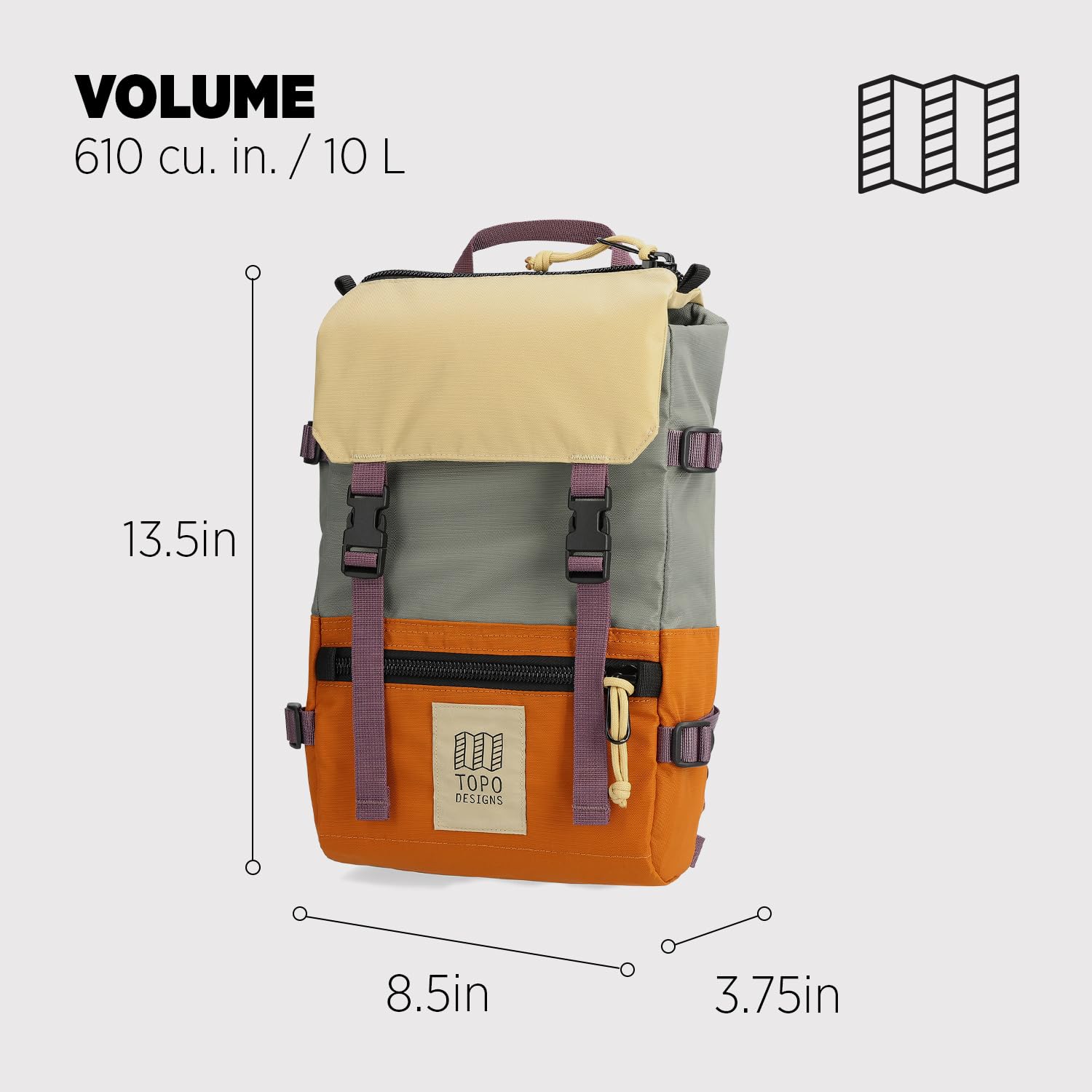 Topo Designs Rover Pack Mini, Beetle/Spice, One Size