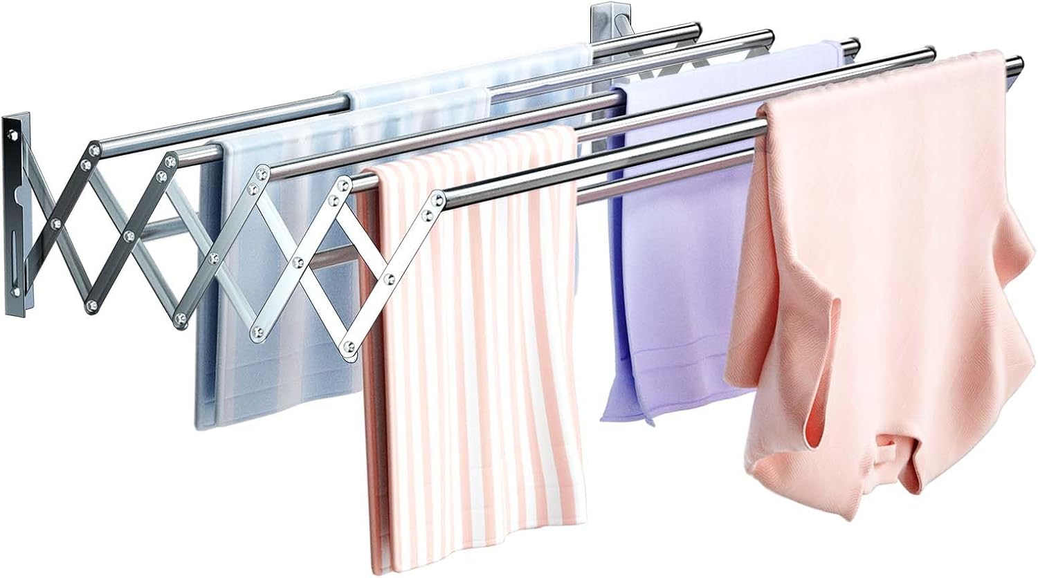 Vikaqi Wall Mounted Clothes Drying Rack, Foldable Wall Mount Laundry