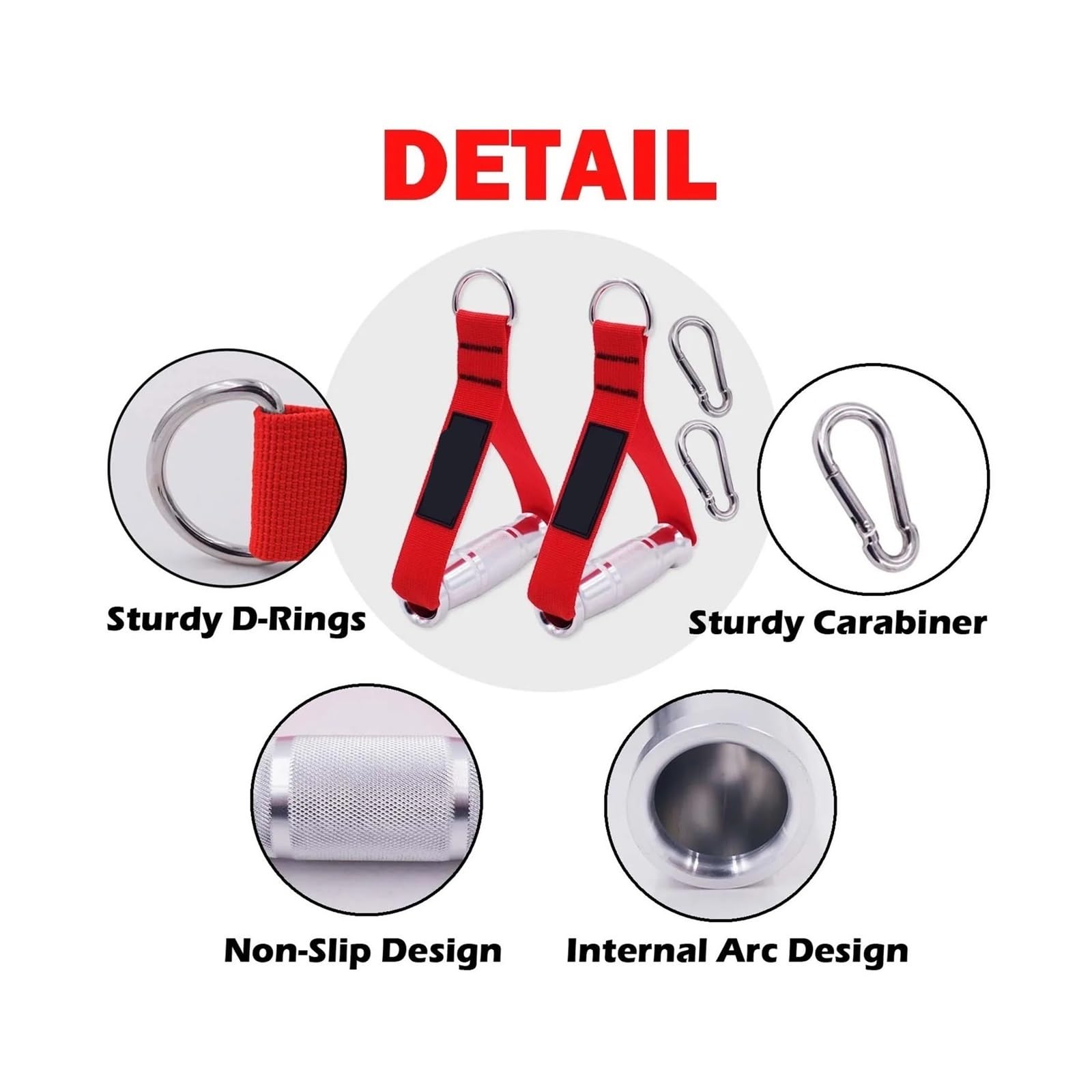 Maniglie per bande di resistenza Maniglie da palestra in metallo da allenamento Impugnatura in lega di alluminio resistente con borsa con gancio for accessori for fasce di resistenza con attacco for m