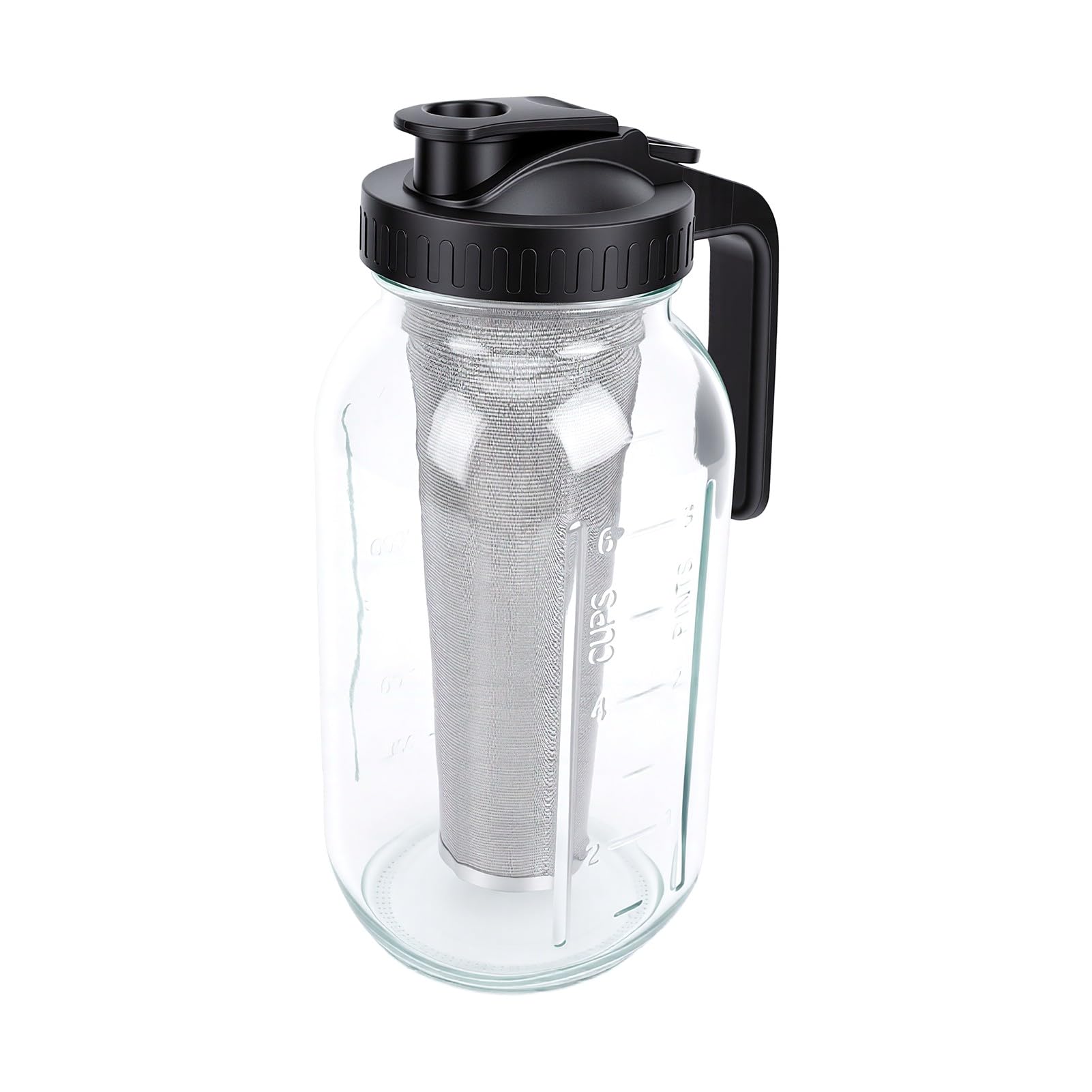 XUMIUZIY Caffettiera Freddo in Vetro 64oz con Filtro Fine per Cold Brew