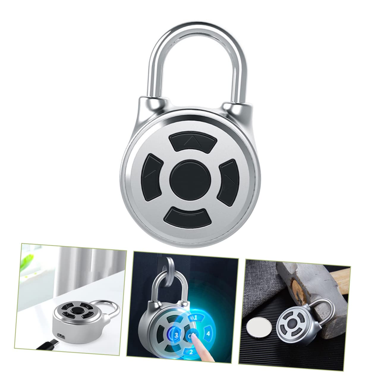 UKCOCO 3piezas Candado Inteligente Inalámbrico Botón Para Taquillas De Gimnasio y Equipaje Cerradura De Luggage Resistente y Práctica Diseño Elegante