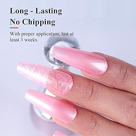 Imtiti Pearl Gel Nail Polish,0.5 Fl Oz Pink Glitter Drawing Gel Polish Shell Thread Shimmer Mermaid Nail Gel Polish Soak Off UV LED for Home DIY Nail Art Manicure Salon