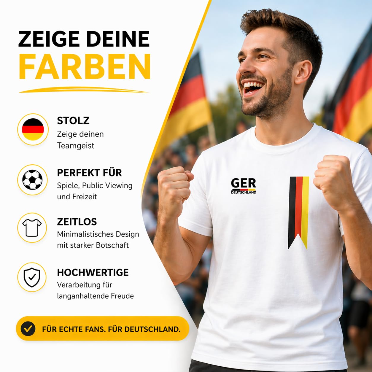 Maglia Germania Coppa del Mondo 2026 - per Uomo & Donna - per Il Campionato Mondiale di Calcio - Articolo da Tifoso Germany, Bianco, XL - 5