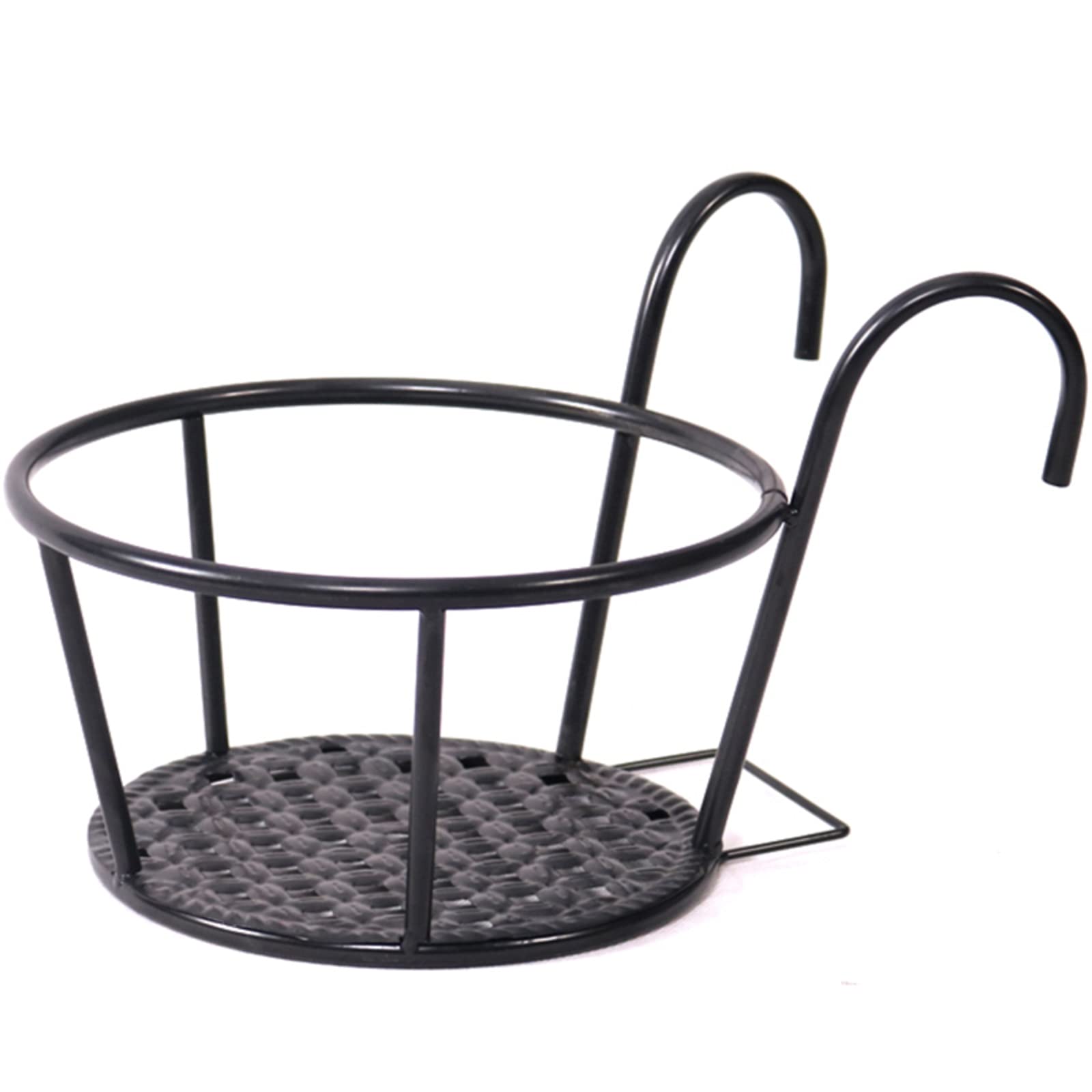Support de pot de fleur pour balcon et rebord de fenêtre, lot de 3 suspensions en métal vert