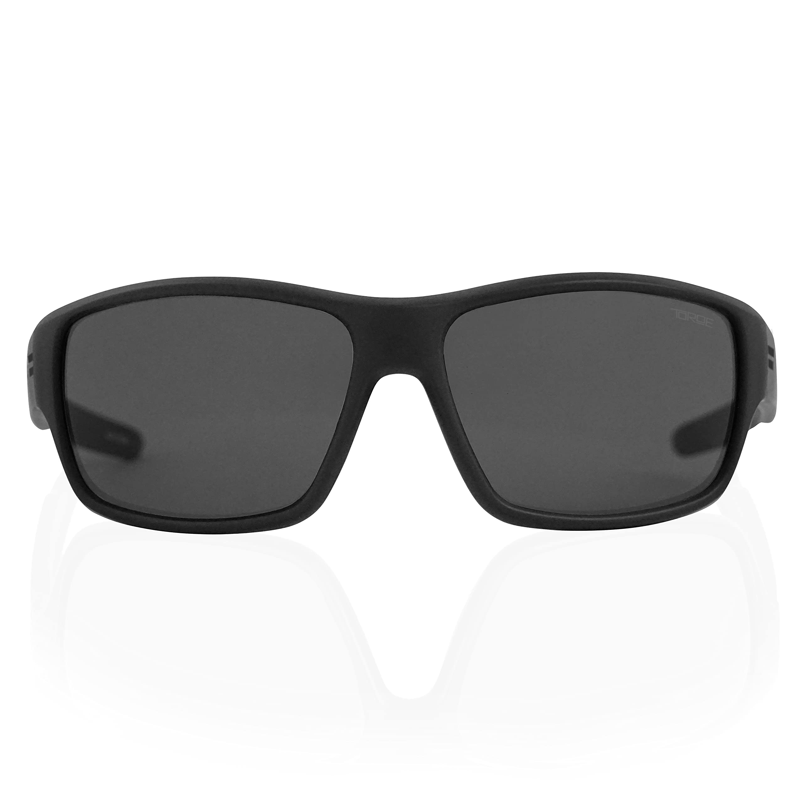 TOROE Performance Eyewear FIELD wszystkie czarne sportowe spolaryzowane okulary przeciwsłoneczne z hydrofobową powłoką poliwęglanowe soczewki AR