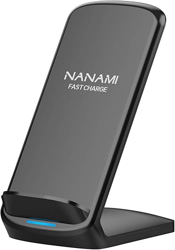Cargador inalámbrico rápido actualizado NANAMI, soporte de carga inalámbrica certificado Qi compatible con Samsung Galaxy S25/S24/S23/S22/S21/S20 y