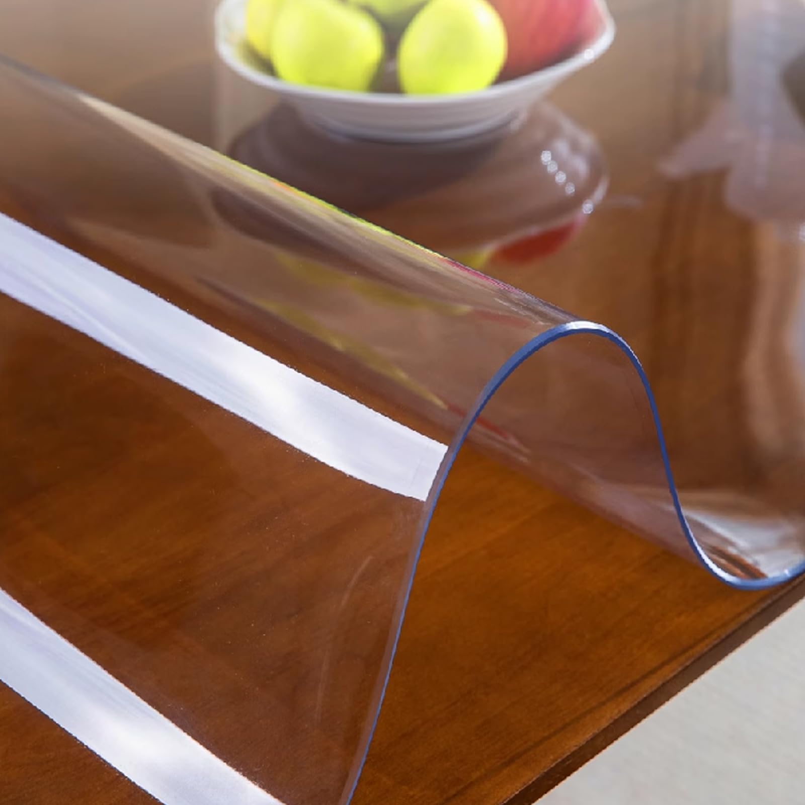 PVC Clear Table Protector Transparent PVC Table Cover Protector Bevel Edge 2mm Multiple Sizes(75x200cm/30x79in)