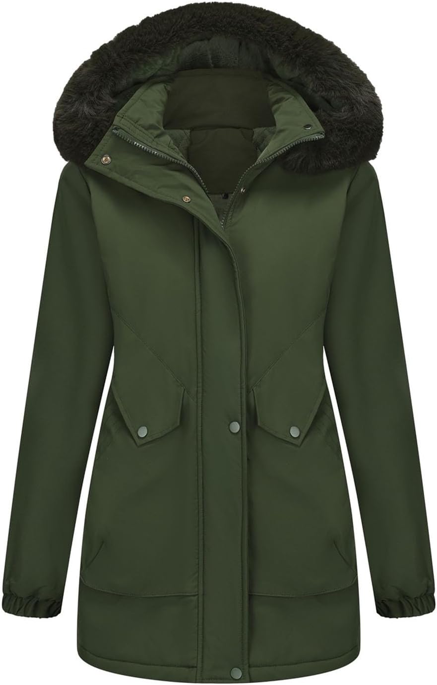 Womens Fashion Jacket Hiking Solid Color Windbreaker Outdoor Waterproof Hooded Jackets Pocket Long Sleeve Outerwear