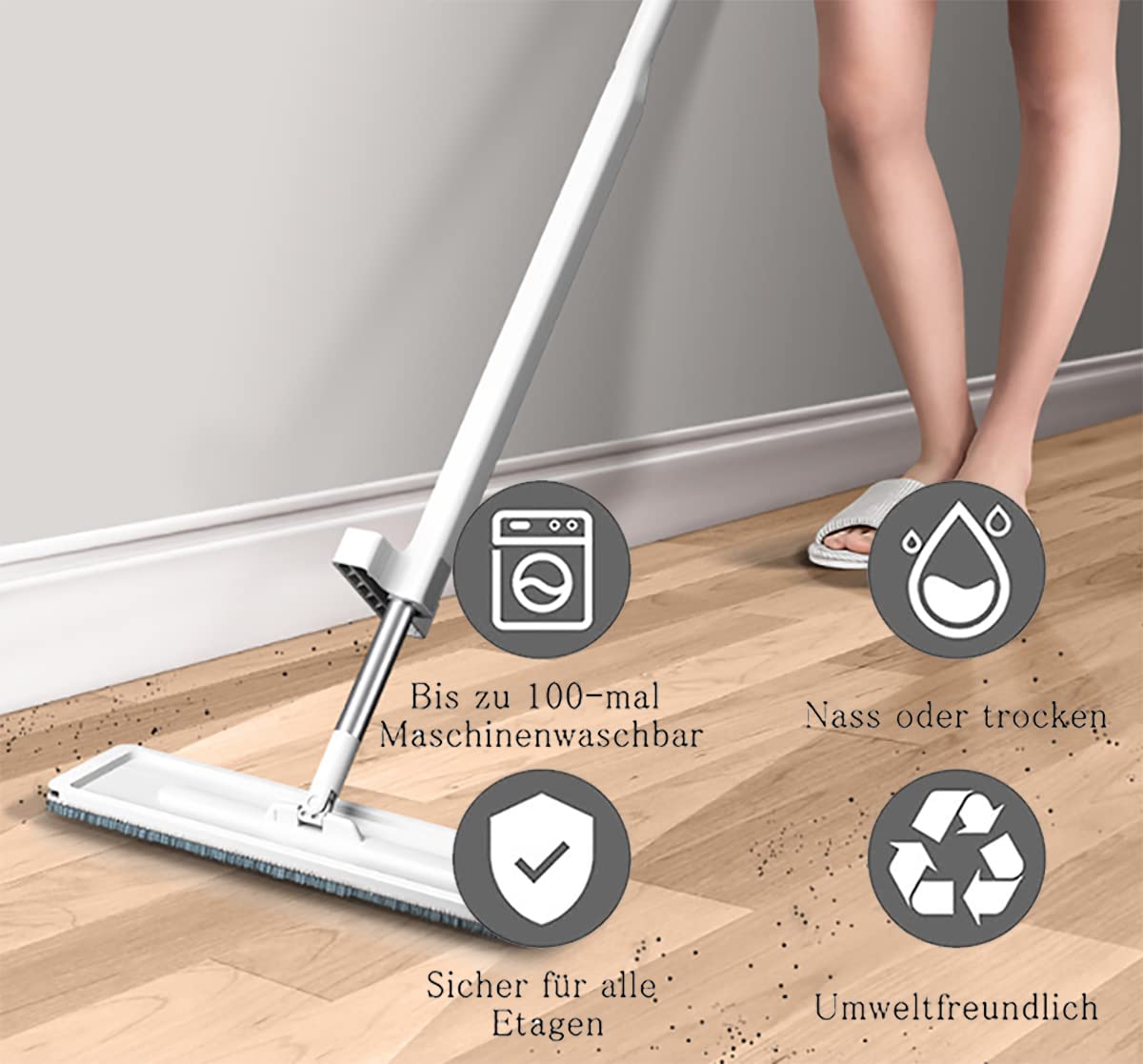 Panni Ricambio Per Mocio 8 Pezzi | Lavabili In Lavatrice | Microfibra Per Pavimenti - Foto 10