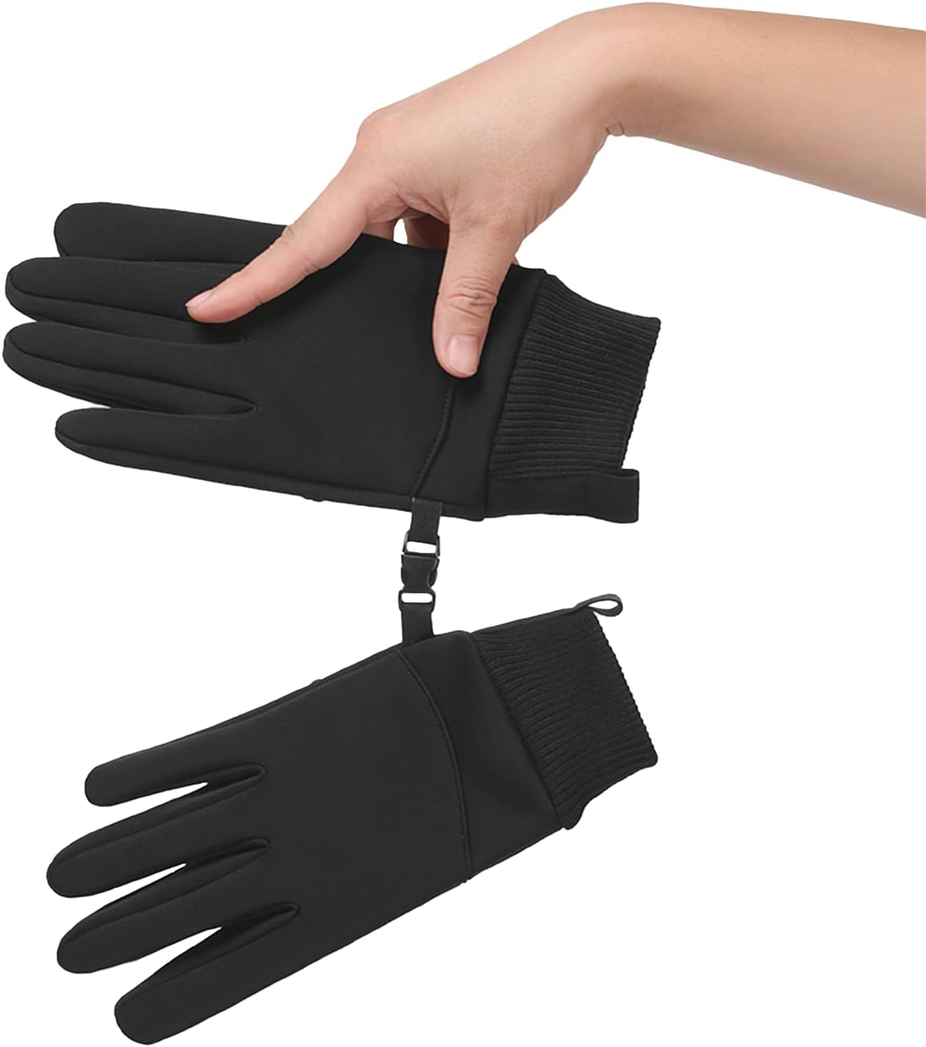 IPENNY Winter Warm Gloves for Men, Thermal Fleece Lined Touchscreen Gloves, Water-Resistant & Windproof Cold Weather Gloves with No-Slip Grip for Ski, Cycling, Hiking, Work, Driving (Black,XL) - Image 6