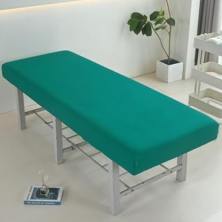 Green(n),60 * 180cm, Beauty Bed Cover with Elastic Band All-Round Wrap Spa Beauty Couch Cover for Massage Table Treatment Protection Massage Spa Fitted Sheet with/Without Face Hole