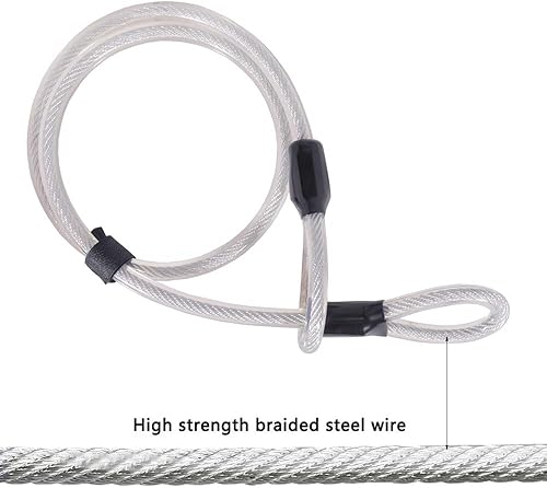 Miniatura 2 de Bike U Lock 0.709 in resistente antirrobo con cable de acero de seguridad con soporte de montaje resistente y llave antirrobo Cerraduras seguras