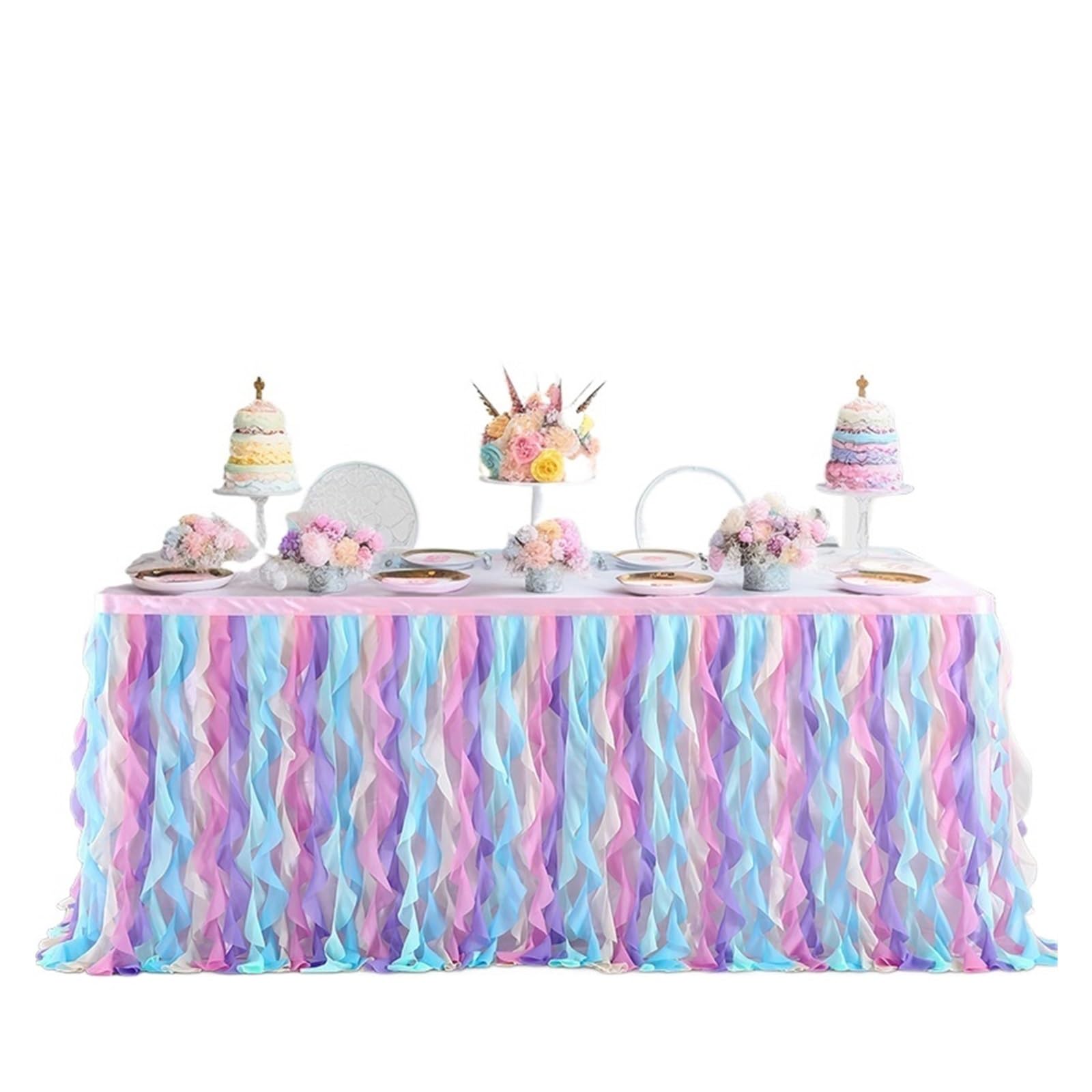Tiulowa spódnica z falbaną