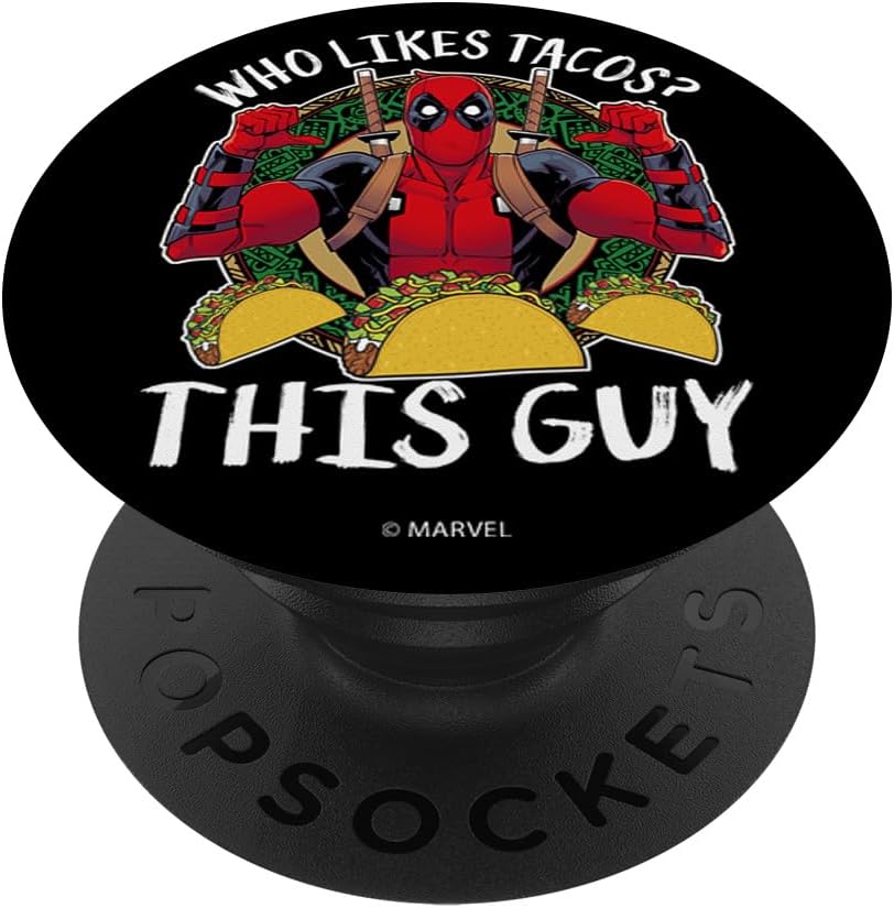 Marvel Deadpool Who Likes Tacos? This Guy Thumbs PopSockets MagSafe PopGrip for iPhone