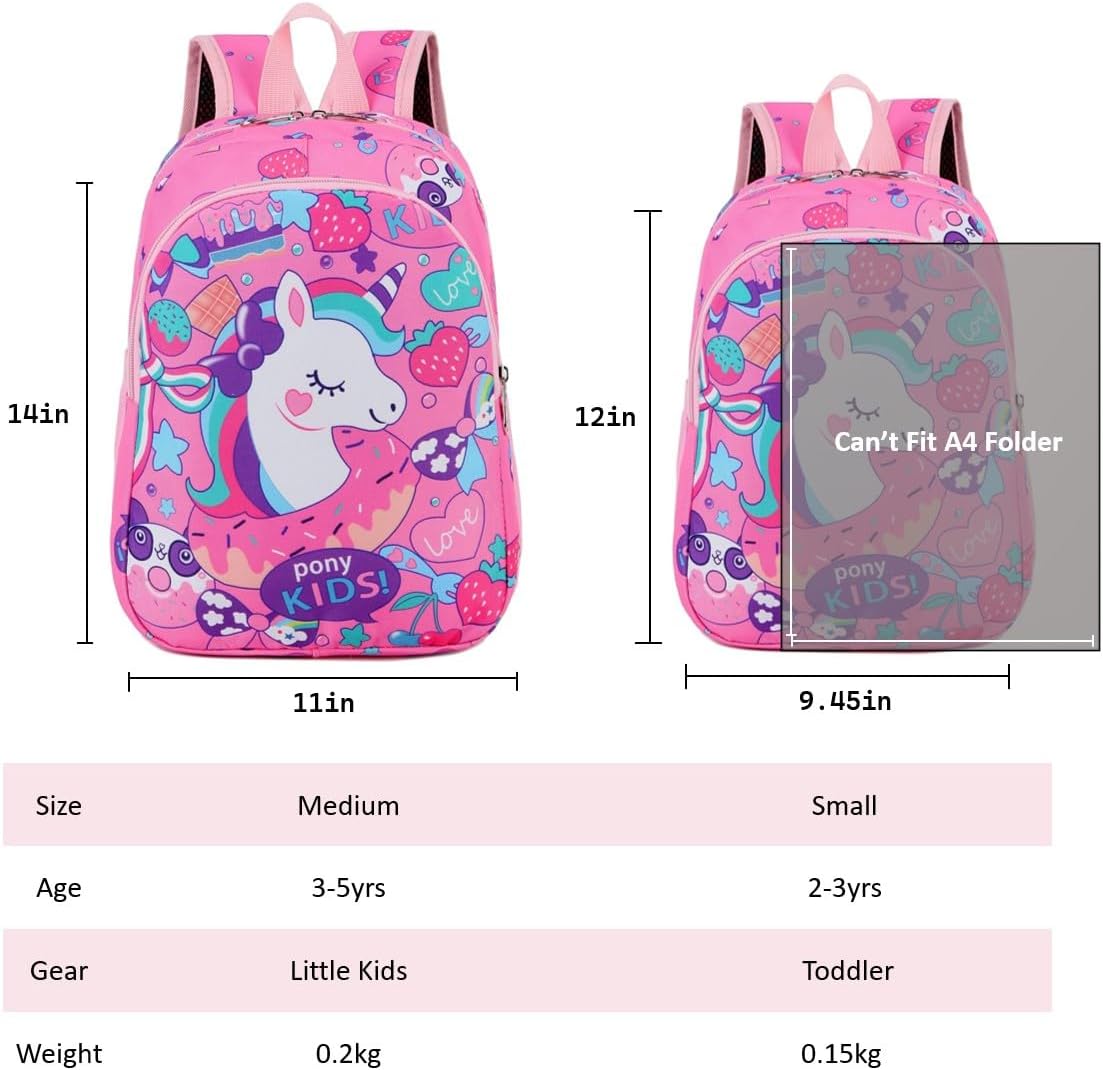 CHERUBIC Kids Toddler Cute Backpack Little Cartoon Travel Lightweight Bag Daypack For 3 Girls Boys (Unicorn) - Image 4