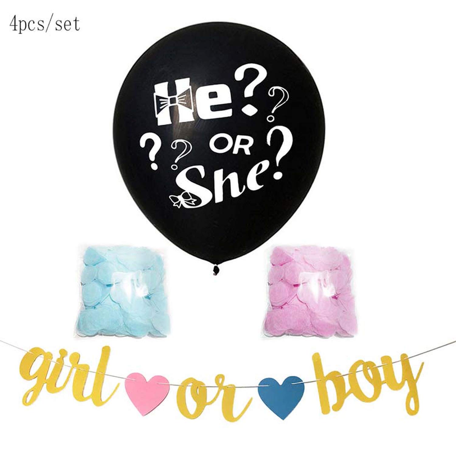 Wedding Party Decorations Bollons| 36 Inch Black Gender Reveal Balloon Boy Or Girl Gender Reveal Party Latex Balloon Baby Decorations Baloon Confetti Supplies,Gender Reveal 7