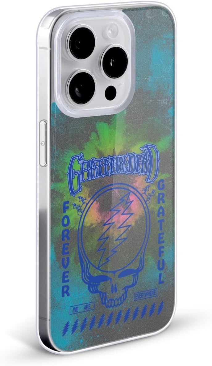 Head Case Designs Officially Licensed Grateful Dead Tie Dye Graphics Gel Case [Military Grade Protection] Compatible with Apple iPhone 16 Pro and Compatible with MagSafe