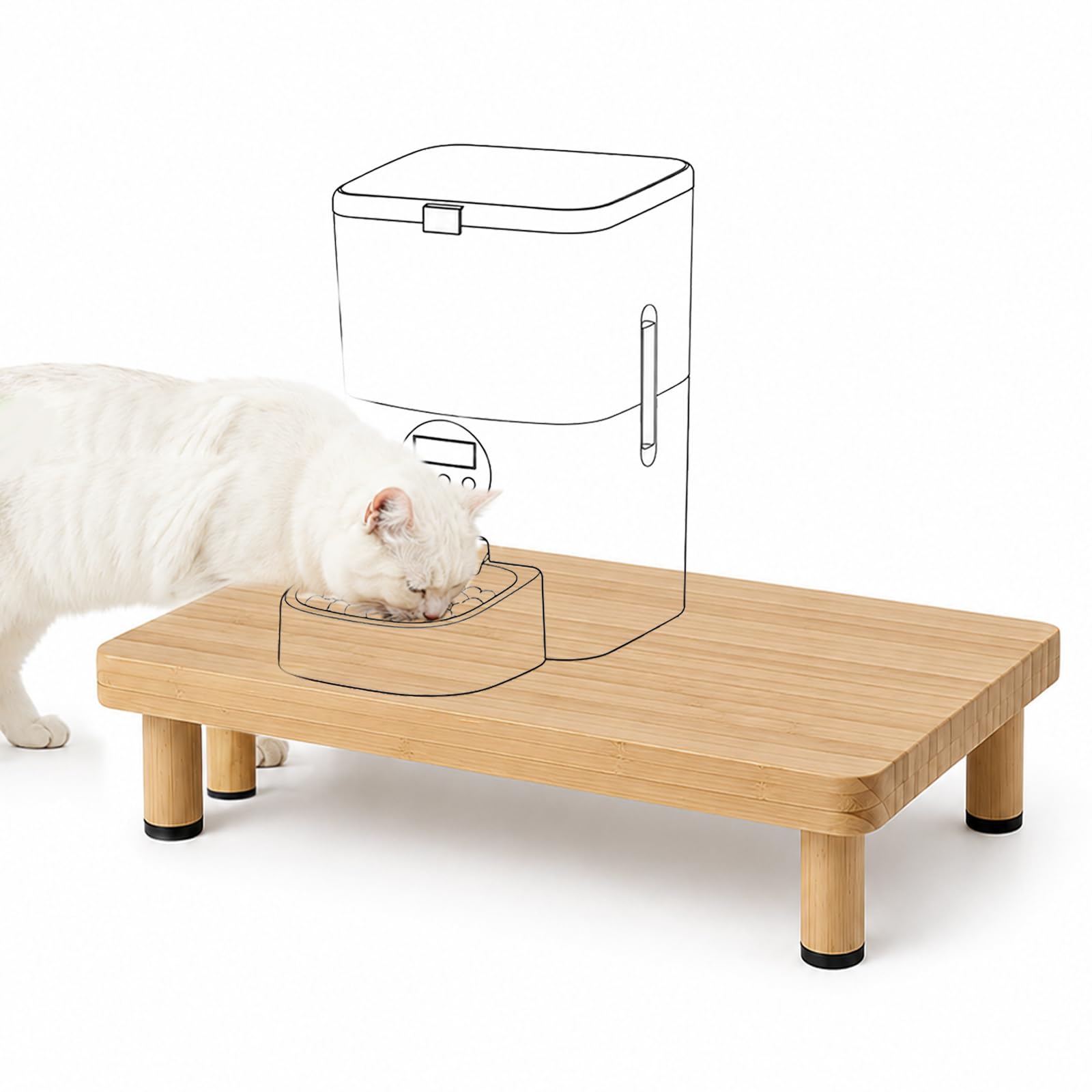 Soporte elevado para comedero de gatos idóneo para mejorar la alimentación diaria en casa