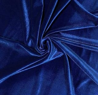 Stretch Velvet Fabric - 58/60" Inches (150 CM) Wide - 90% Polyester & 10% Spandex - Perfect for Sewing, Apparel, Costume, Craft - Royal Blue, 1 Yard