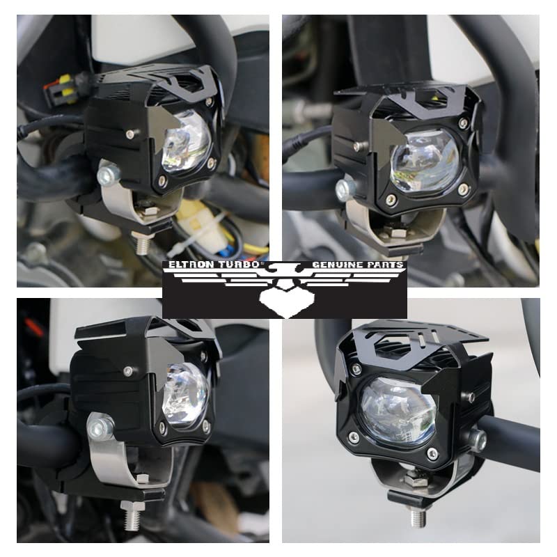 Image of ELTRON TURBO DC Power 12V-24Volts 160Watts Imported 1 Year Warranty Lens Ultra Fog Light LED Universal For All Bikes, Car, Motorcycles, Scooties Projector Light White + Yellow Beam (Pack Of 2, Switch)