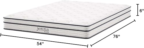 Miniatura 174 de Modway Jenna - Colchón King de muelles interiores (8 pulgadas), Tela, Blanco
