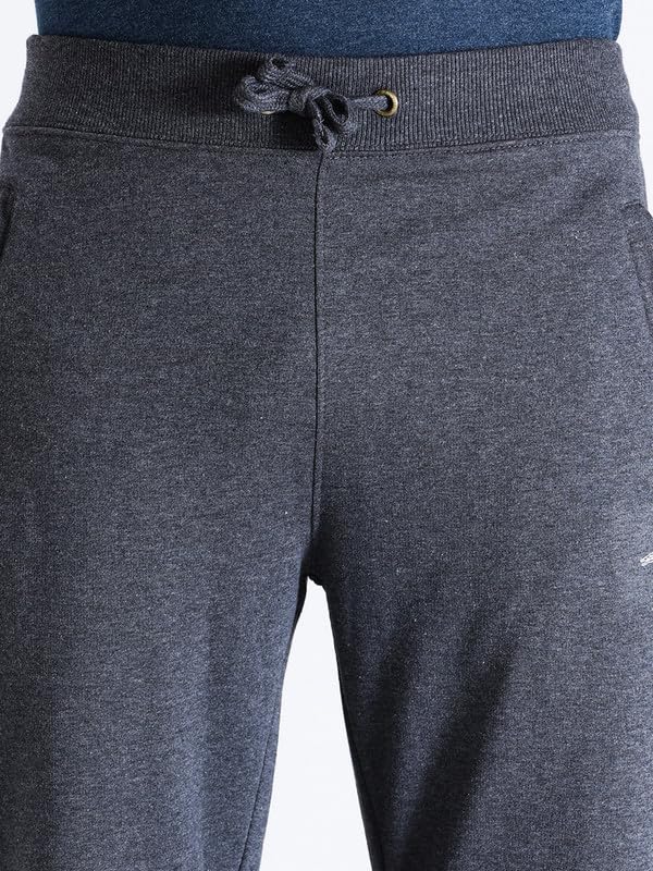 Image of CROCODILE Men Solid Ankle Length Joggers | French Terry Cotton | Drawstring Waist | 3 Pockets