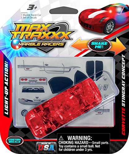 Max Traxxx Award Winning Corvette Stingray Light Up Marble Racer Gravity Drive 1:64 Scale Car