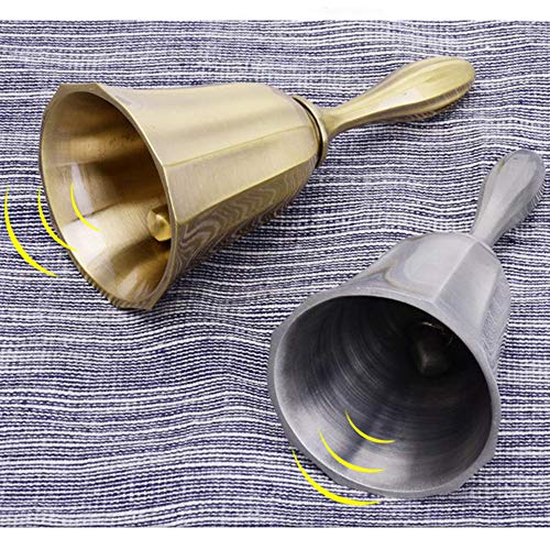 Bronze Bells Silver Hand Bell For Wedding Ringing Loud Reception Dinner Hotel Classroom For Adults Seniors Kid Counter Hall Table Loud Bells #TOP4