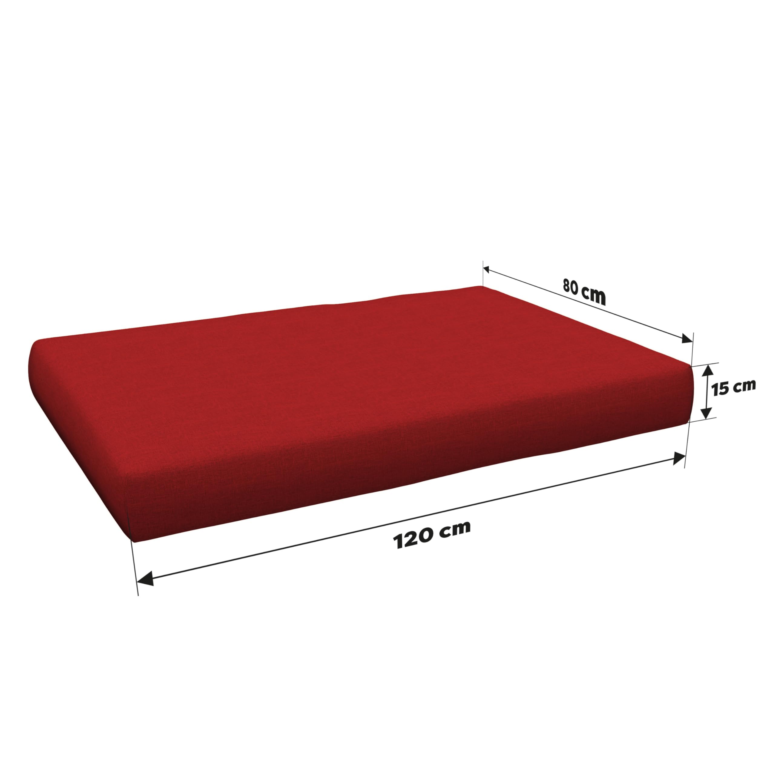 POKAR Euro Pallet Seating Set of 2: 1x seat cushion 120x80cm + 1x back cushion 120x40cm, cold foam, removable covers, Home Garden Furniture DIY, indoor outdoor pillow, without pallets, Beige — view 28