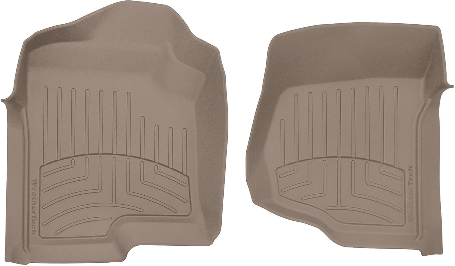 WeatherTech FloorLiner HP Custom Fit Floor Mats for Chevrolet Silverado 1500, Suburban, Escalade ESV - 1st Row (450661IM), Tan