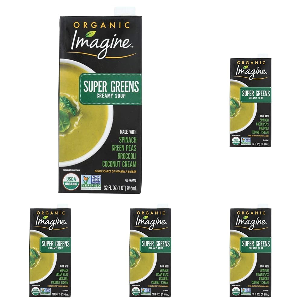 Imagine Foods, Organic Super Greens Soup, 32 Fl Oz (Pack of 5)