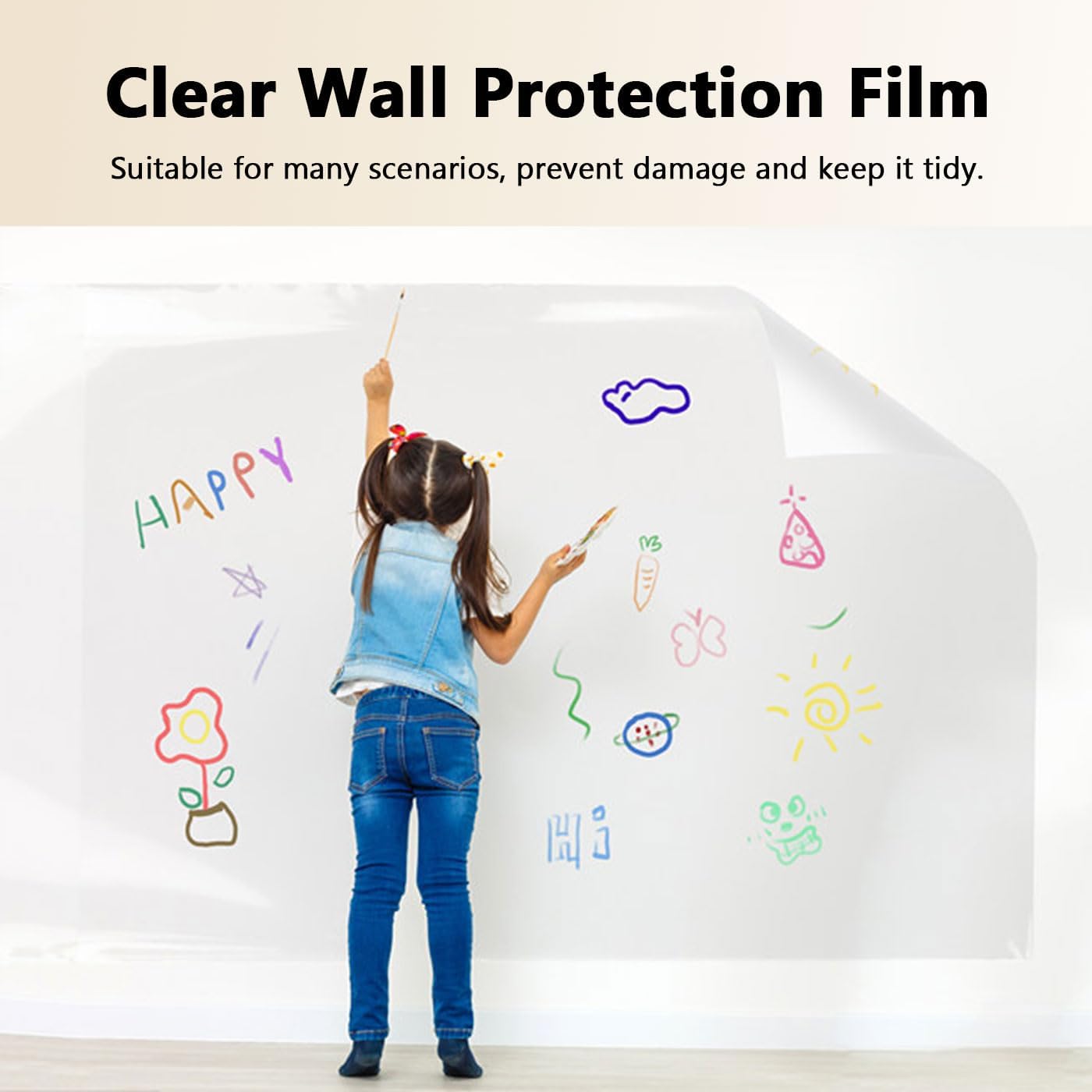Clear Contact Paper Peel and Stick Wallpaper 15.8" Wall Protector From Furniture Removable Wallpaper for Countertops Plastic Wall Protective Film Waterproof Wallpapers for Kitchen Backsplash Furniture
